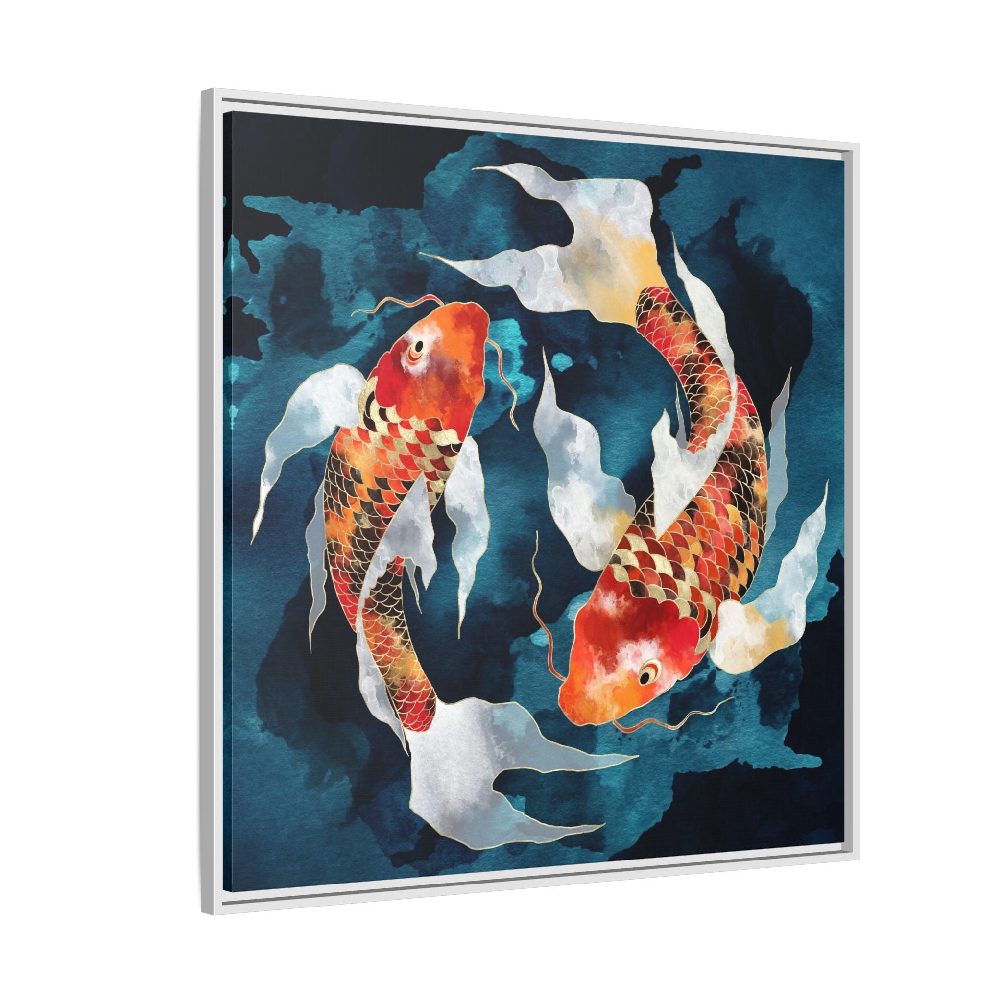 Metallic Koi II - Matte Canvas, Framed (Multi-color)