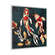 Metallic Koi - Matte Canvas, Framed (Multi-color)