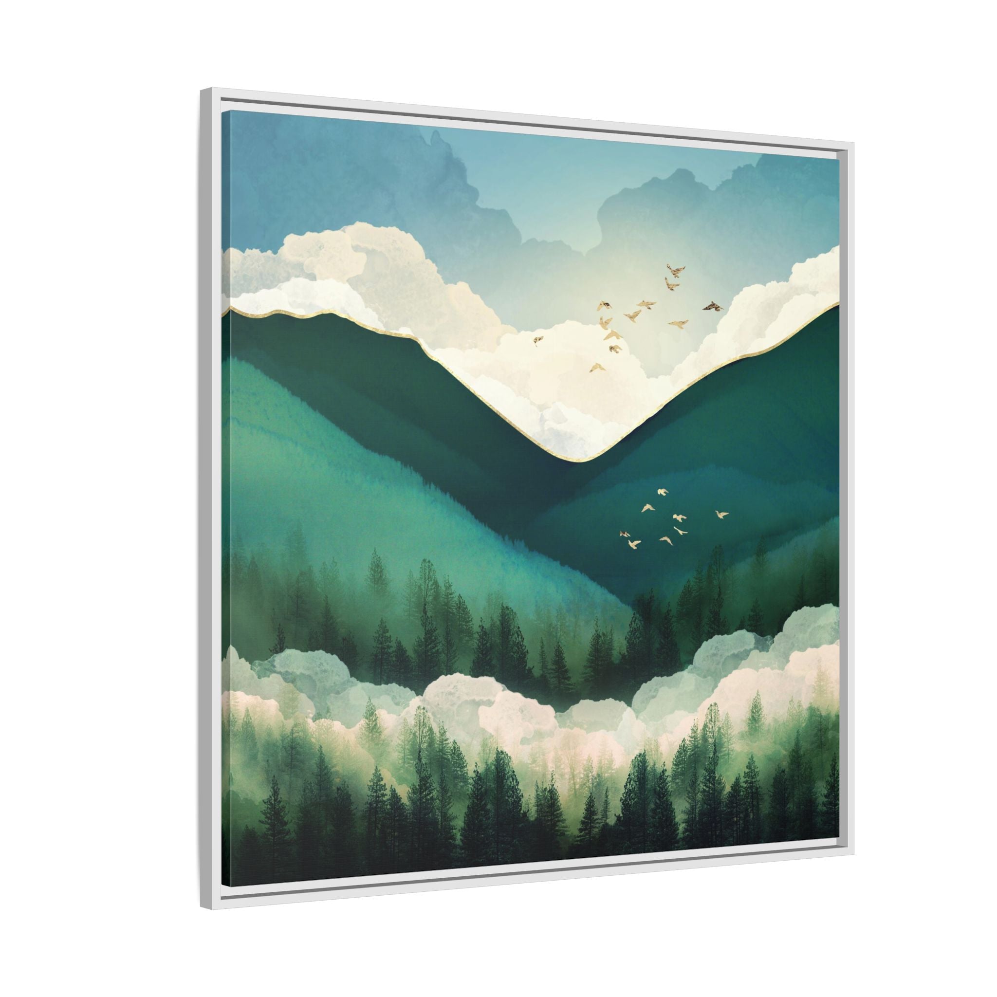 Emerald Hills - Matte Canvas, Framed (Multi-color)