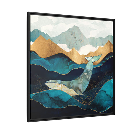 Blue Whale - Matte Canvas, Framed (Multi-color)