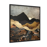 Copper and Gold Mountains - Matte Canvas, Framed (Multi-color)