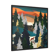 Amber Fox - Matte Canvas, Framed (Multi-color)