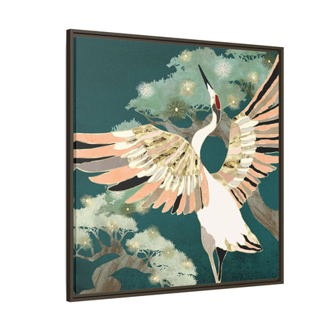 Golden Crane - Matte Canvas, Framed (Multi-color)