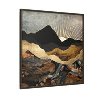 Copper and Gold Mountains - Matte Canvas, Framed (Multi-color)