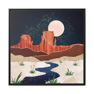 Desert Stars River - Matte Canvas, Framed (Multi-color)