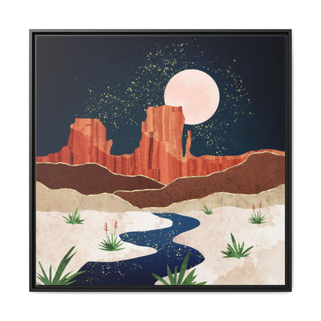 Desert Stars River - Matte Canvas, Framed (Multi-color)