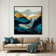 Blue Whale - Matte Canvas, Framed (Multi-color)