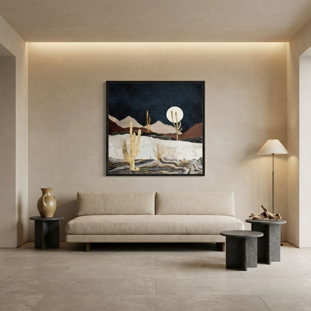 Desert View - Matte Canvas, Framed (Multi-color)