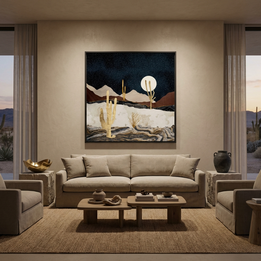 Desert View - Matte Canvas, Framed (Multi-color)