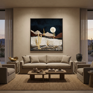 Desert View - Matte Canvas, Framed (Multi-color)