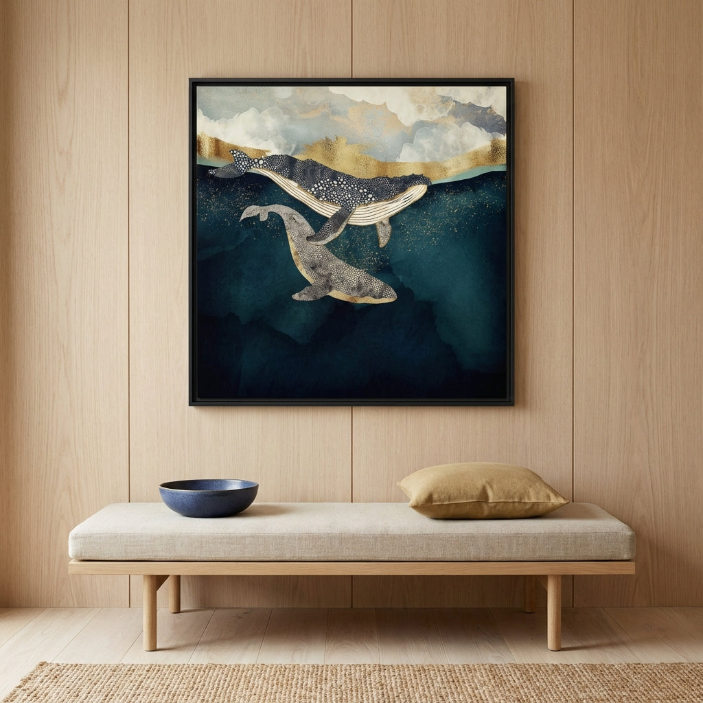 Bond II - Matte Canvas, Framed (Multi-color)