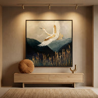 Elegant Flight - Matte Canvas, Framed (Multi-color)