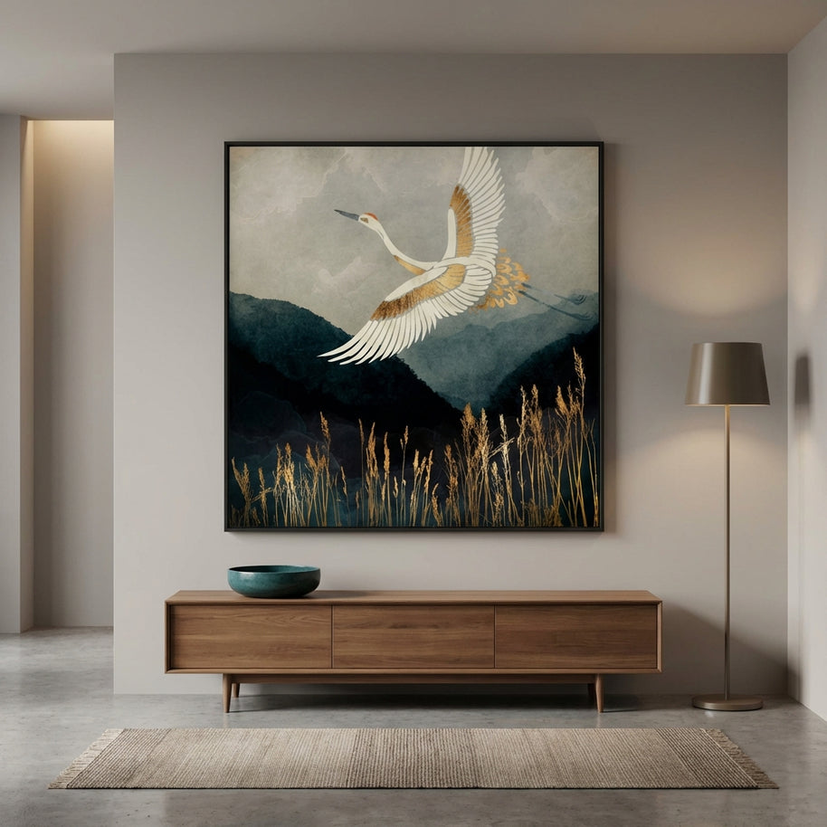 Elegant Flight - Matte Canvas, Framed (Multi-color)