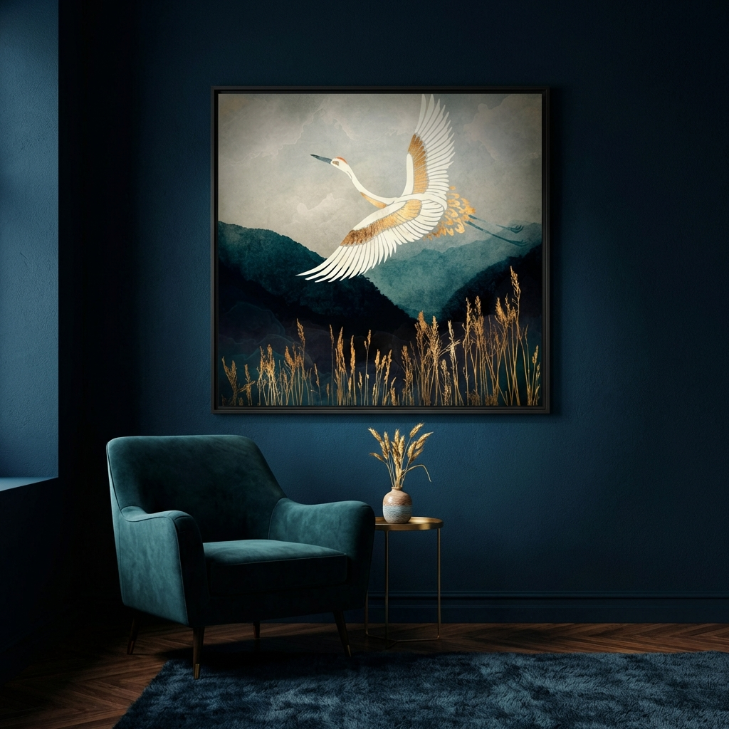 Elegant Flight - Matte Canvas, Framed (Multi-color)