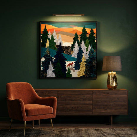 Amber Fox - Matte Canvas, Framed (Multi-color)