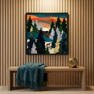 Amber Fox - Matte Canvas, Framed (Multi-color)