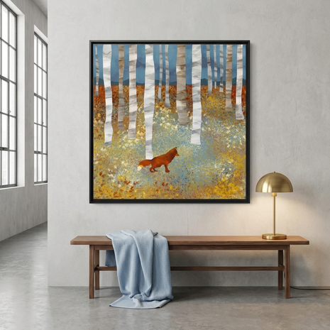 Autumn Fox - Matte Canvas, Framed (Multi-color)