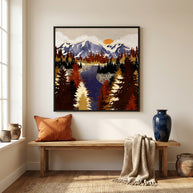 Autumn River - Matte Canvas, Framed (Multi-color)