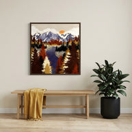 Autumn River - Matte Canvas, Framed (Multi-color)
