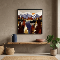 Autumn River - Matte Canvas, Framed (Multi-color)
