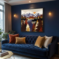 Autumn River - Matte Canvas, Framed (Multi-color)