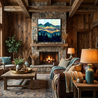 Blue Forest - Matte Canvas, Framed (Multi-color)