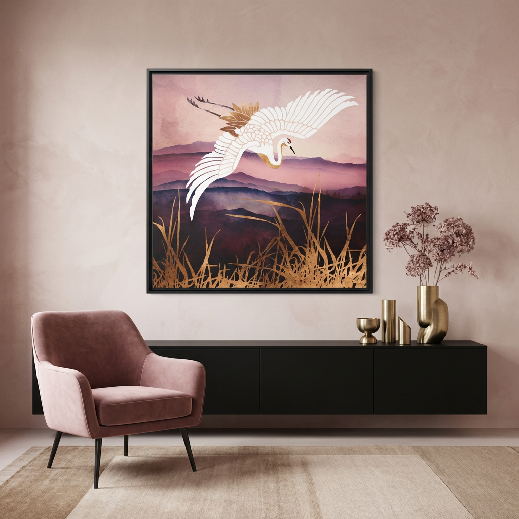 Elegant Flight III - Matte Canvas, Framed (Multi-color)