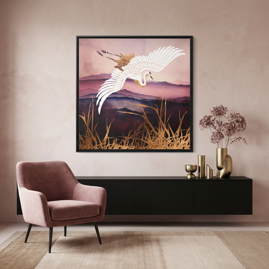 Elegant Flight III - Matte Canvas, Framed (Multi-color)