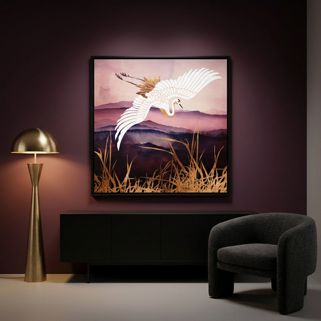Elegant Flight III - Matte Canvas, Framed (Multi-color)