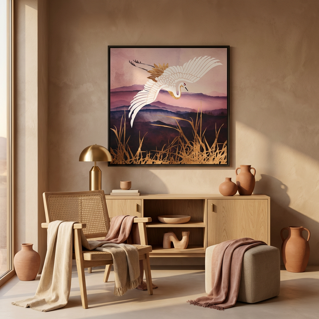 Elegant Flight III - Matte Canvas, Framed (Multi-color)