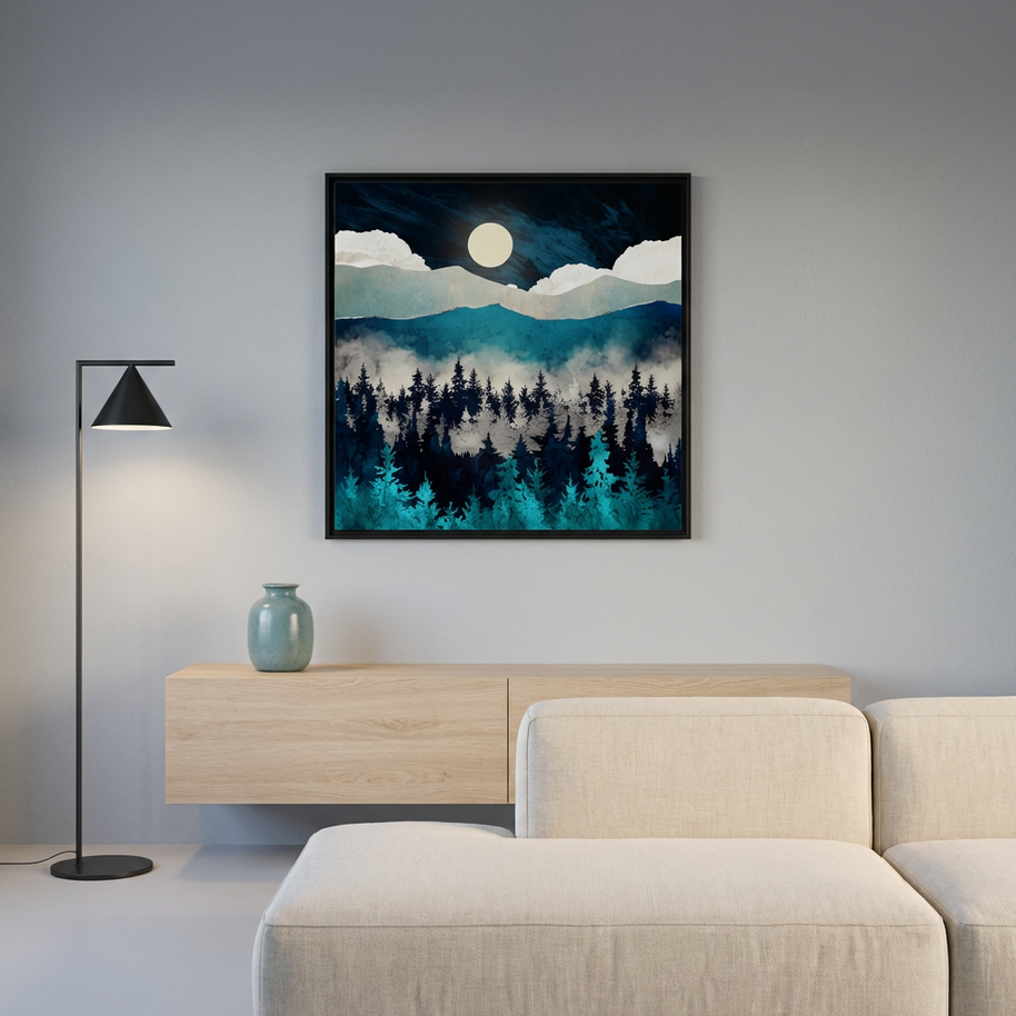 Evening Mist - Matte Canvas, Framed (Multi-color)