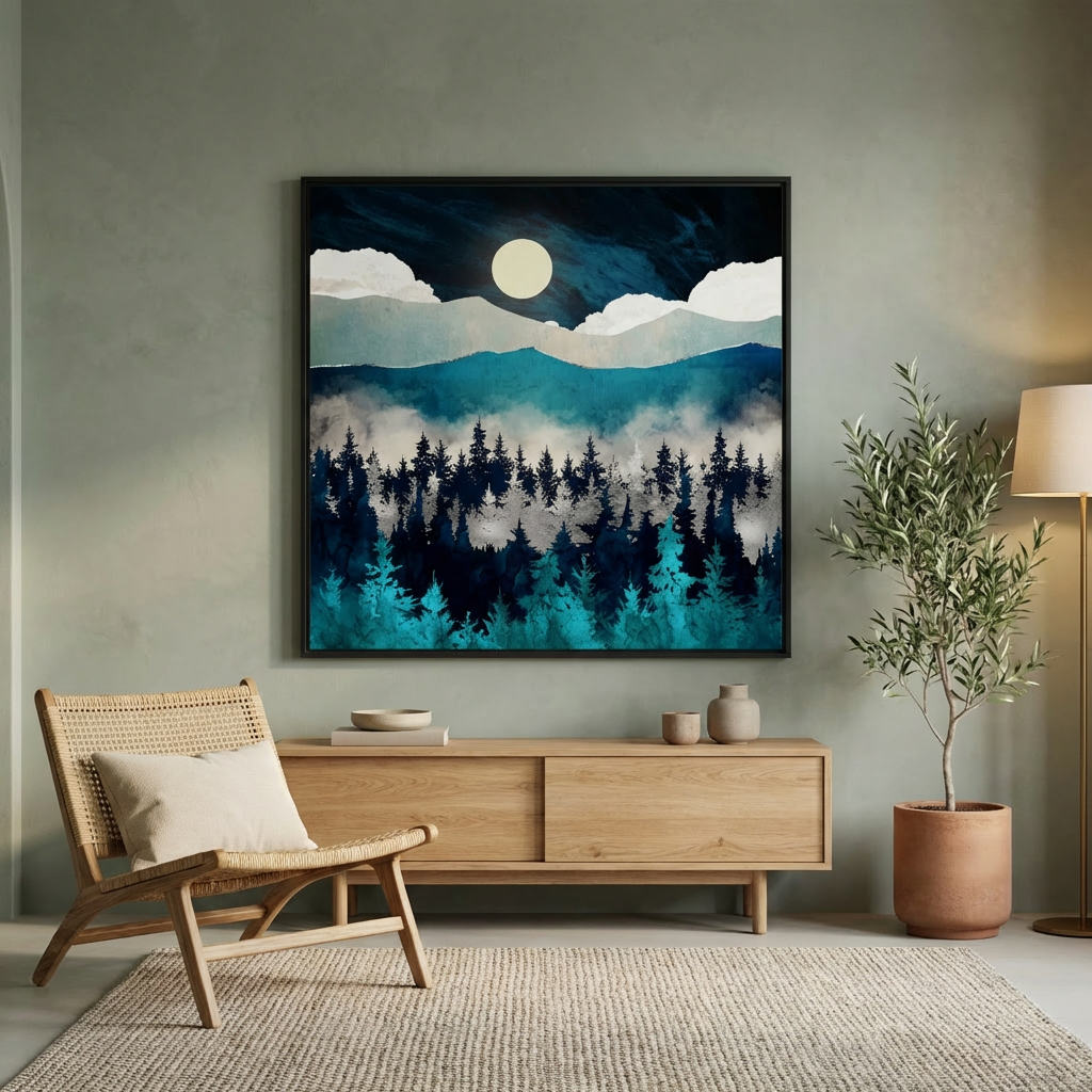 Evening Mist - Matte Canvas, Framed (Multi-color)