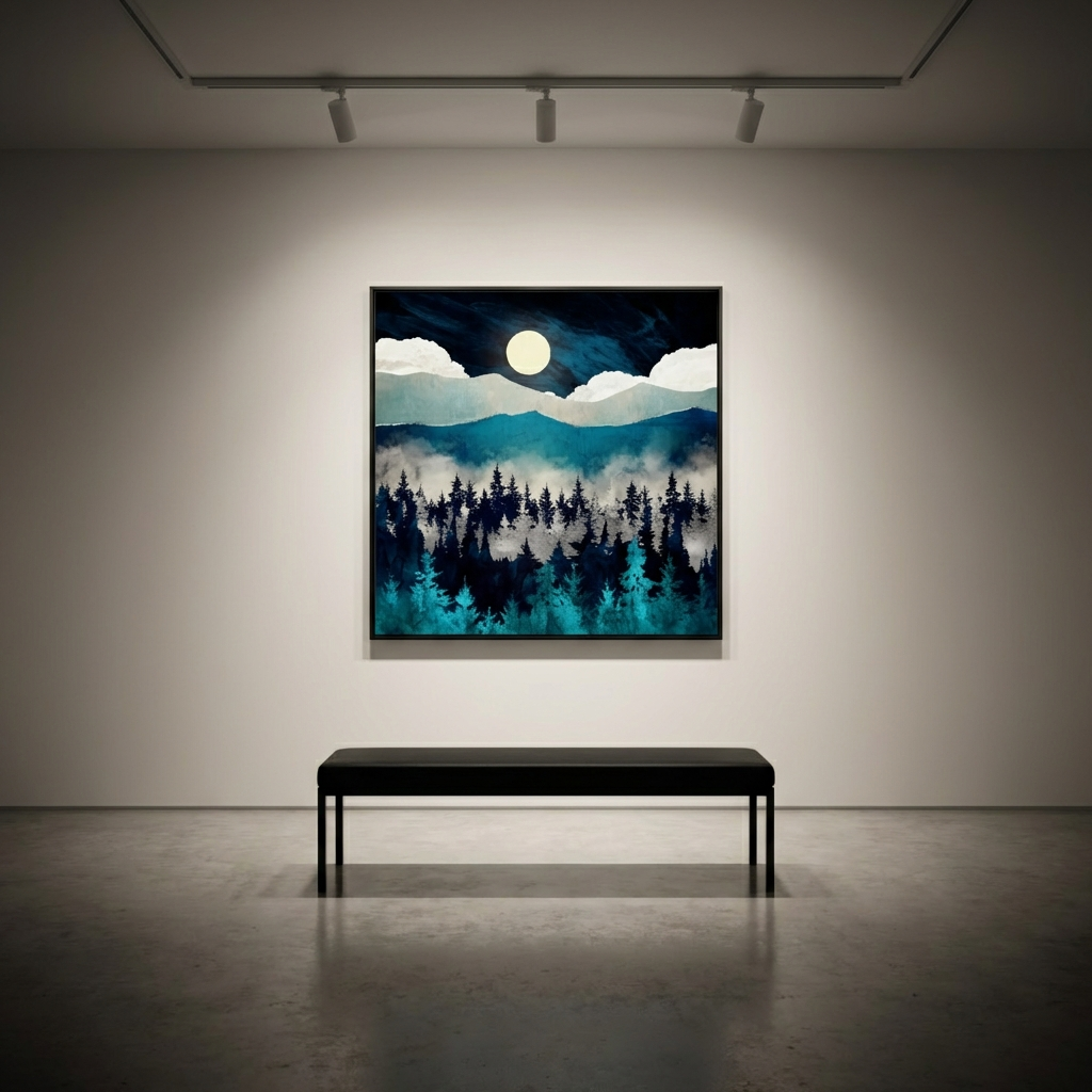 Evening Mist - Matte Canvas, Framed (Multi-color)