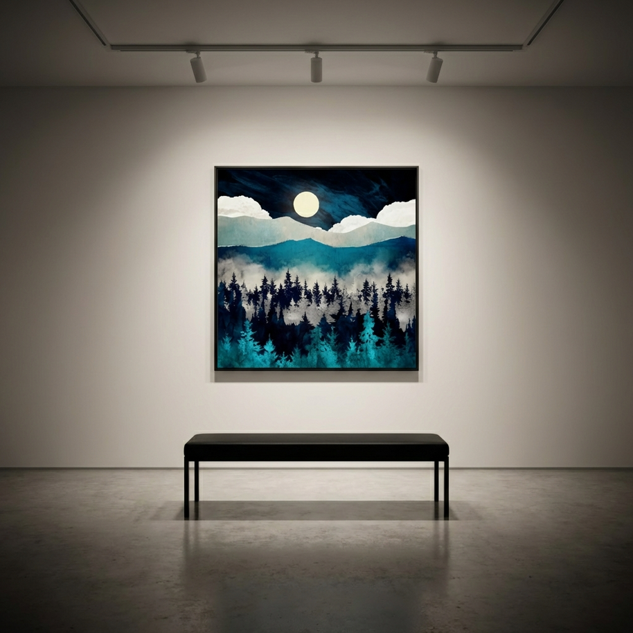 Evening Mist - Matte Canvas, Framed (Multi-color)