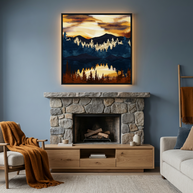 Fall Sunset - Matte Canvas, Framed (Multi-color)