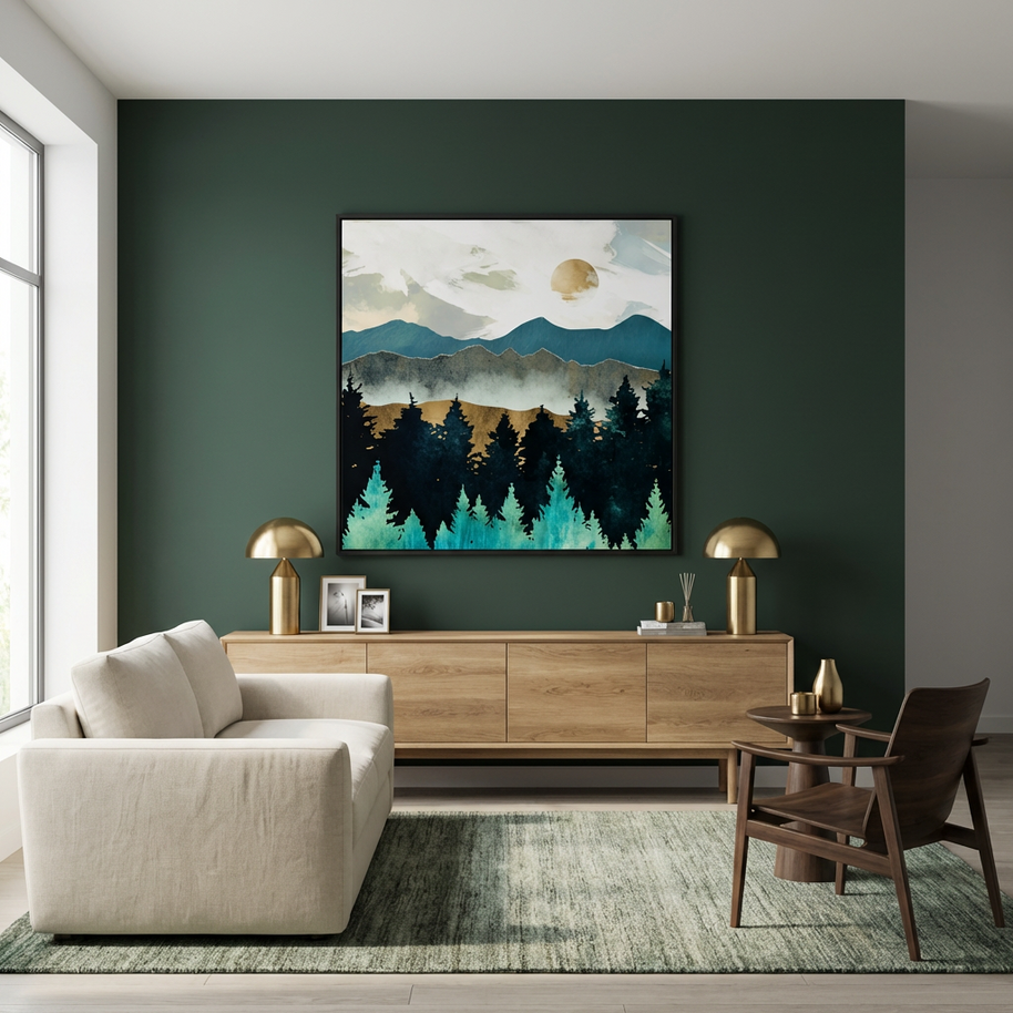 Forest Mist - Matte Canvas, Framed (Multi-color)