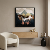 Forest View - Matte Canvas, Framed (Multi-color)
