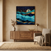Indigo Desert Night - Matte Canvas, Framed (Multi-color)