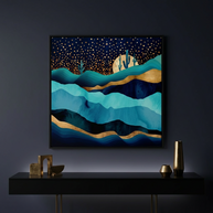 Indigo Desert Night - Matte Canvas, Framed (Multi-color)