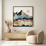 Golden Peaks - Matte Canvas, Framed (Multi-color)