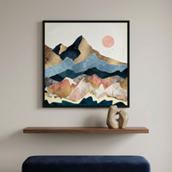 Golden Peaks - Matte Canvas, Framed (Multi-color)