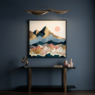 Golden Peaks - Matte Canvas, Framed (Multi-color)