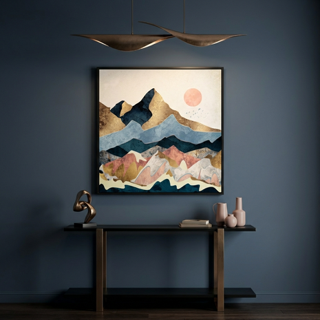 Golden Peaks - Matte Canvas, Framed (Multi-color)