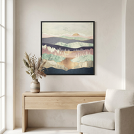 Golden Spring Reflection - Matte Canvas, Framed (Multi-color)