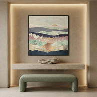 Golden Spring Reflection - Matte Canvas, Framed (Multi-color)