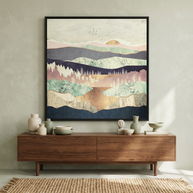 Golden Spring Reflection - Matte Canvas, Framed (Multi-color)