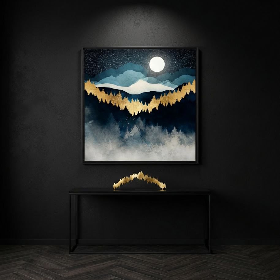 Indigo Night - Matte Canvas, Framed (Multi-color)