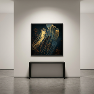 Metallic Jellyfish - Matte Canvas, Framed (Multi-color)
