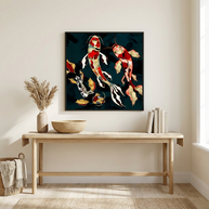 Metallic Koi - Matte Canvas, Framed (Multi-color)