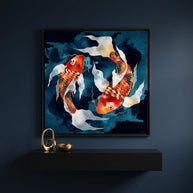 Metallic Koi II - Matte Canvas, Framed (Multi-color)